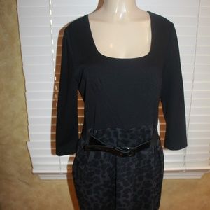 New! Tahari Arthur S. Levine belted black dress